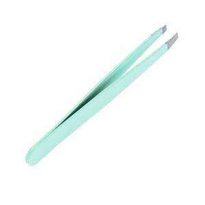 Solid Color Flat Edge Eyebrow Tweezers for Bathroom Travel Hotel Blue